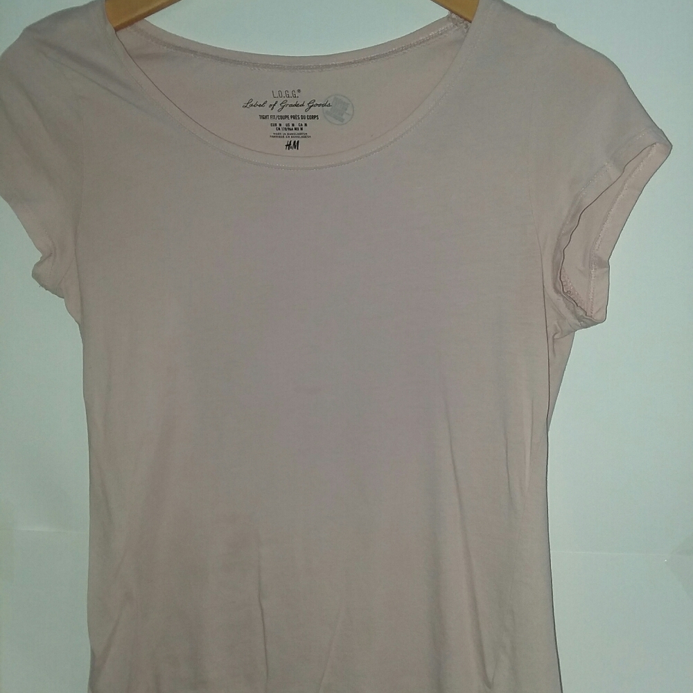 H&M logg organic short sleeve tee pink